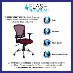 Flash Furniture Mid-Back Office Chair, Burgundy -Cheap The Flex Chair Store unnamed file 2486