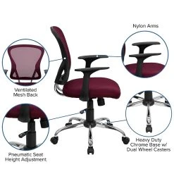 Flash Furniture Mid-Back Office Chair, Burgundy -Cheap The Flex Chair Store unnamed file 2487