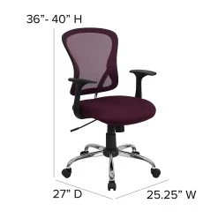 Flash Furniture Mid-Back Office Chair, Burgundy -Cheap The Flex Chair Store unnamed file 2488
