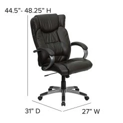 Flash Furniture High Back Leather Executive Office Chairs With Titanium Finish Loop Arms (BT9088BRN) -Cheap The Flex Chair Store unnamed file 2506