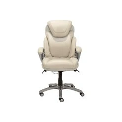 Serta Bryce Ergonomic Faux Leather Swivel Executive Chair With AIR Technology, Cream (43807B)