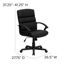 Flash Furniture Mid-Back Leather Office Chair, Black -Cheap The Flex Chair Store unnamed file 251