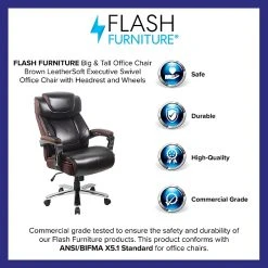 Flash Furniture LeatherSoft Executive Office Chair, Brown (GO2223BN) -Cheap The Flex Chair Store unnamed file 2519