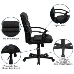 Flash Furniture Mid-Back Leather Office Chair, Black -Cheap The Flex Chair Store unnamed file 253