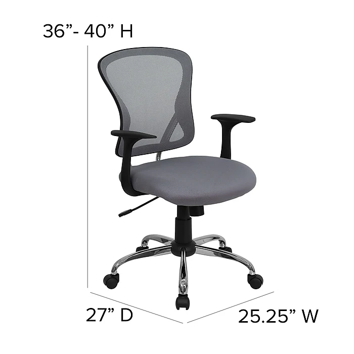 Flash Furniture Mid-Back Office Chair, Gray 9 Flash Furniture Mid-Back Office Chair, Gray - Image 7