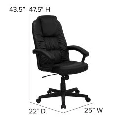 Flash Furniture High Back Leather Executive Swivel Office Chair, Black 17 Flash Furniture High Back Leather Executive Swivel Office Chair, Black -Cheap The Flex Chair Store unnamed file 2562