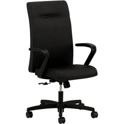 HON Ignition Fabric Executive High-Back Task Chair, Fixed Arms, Black