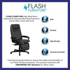 Flash Furniture High-Back LeatherSoft Executive Chair, Fixed Arms, Black (BT70172BK) -Cheap The Flex Chair Store unnamed file 2609
