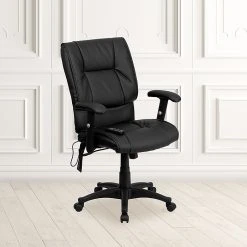 Flash Furniture Mid-Back Massaging Leather Executive Office Chair With T- Arms, Black -Cheap The Flex Chair Store unnamed file 2625