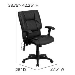 Flash Furniture Mid-Back Massaging Leather Executive Office Chair With T- Arms, Black -Cheap The Flex Chair Store unnamed file 2630