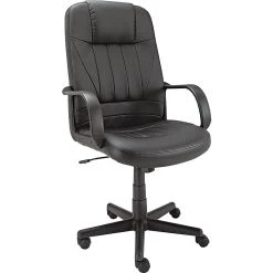 Alera Sparis Series High-Back Leather Executive Chair, Black (ALESP41LS10B)