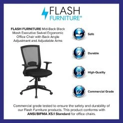 Flash Furniture Mesh Mid-Back Executive Swivel Office Chair In Black W/Back Angle Adjustment HL0004K -Cheap The Flex Chair Store unnamed file 2679