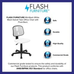Flash Furniture Fundamentals Foam Swivel Computer And Desk Chair, White (LF-134-WH-GG) -Cheap The Flex Chair Store unnamed file 268