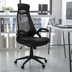 Flash Furniture High Back Mesh Executive Swivel Office Chair, Black With Flip-Up Arms (HL0018) -Cheap The Flex Chair Store unnamed file 2694