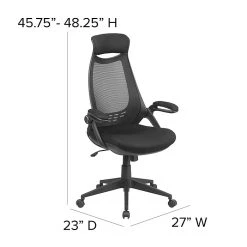 Flash Furniture High Back Mesh Executive Swivel Office Chair, Black With Flip-Up Arms (HL0018) -Cheap The Flex Chair Store unnamed file 2698