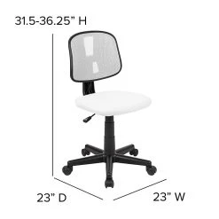 Flash Furniture Fundamentals Foam Swivel Computer And Desk Chair, White (LF-134-WH-GG) -Cheap The Flex Chair Store unnamed file 271