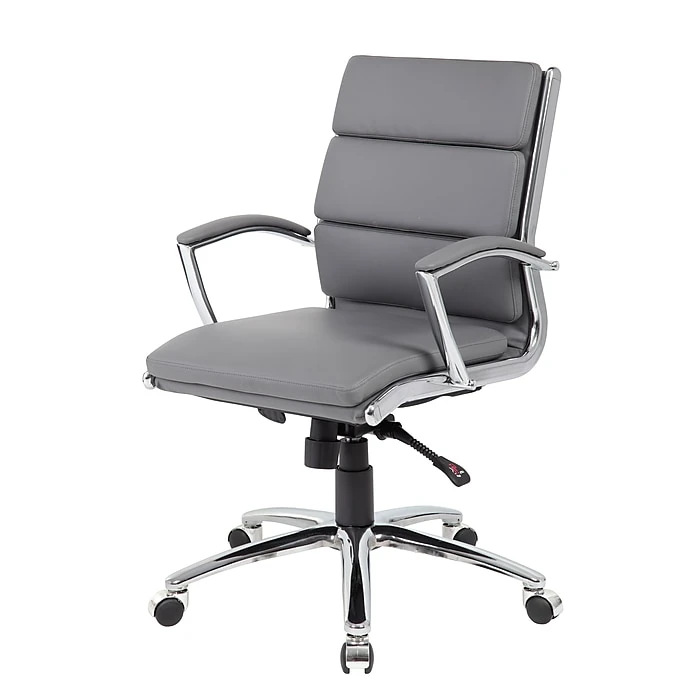 BOSS® Caresoft Plus Executive Series Mid Back Executive Chair With Metal Chrome Finish, Grey (B9476-GY) 5 BOSS® Caresoft Plus Executive Series Mid Back Executive Chair With Metal Chrome Finish, Grey (B9476-GY) - Image 3