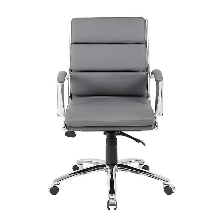 BOSS® Caresoft Plus Executive Series Mid Back Executive Chair With Metal Chrome Finish, Grey (B9476-GY) 6 BOSS® Caresoft Plus Executive Series Mid Back Executive Chair With Metal Chrome Finish, Grey (B9476-GY) - Image 4