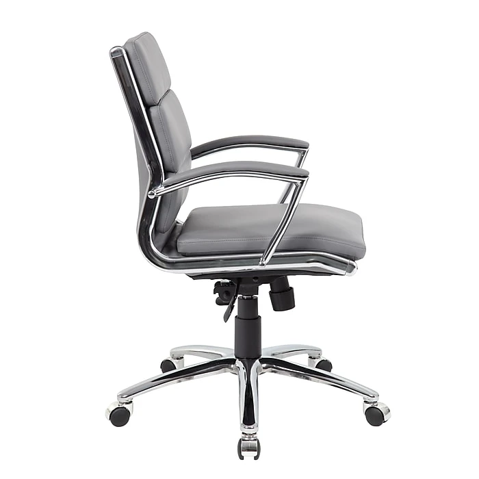 BOSS® Caresoft Plus Executive Series Mid Back Executive Chair With Metal Chrome Finish, Grey (B9476-GY) 7 BOSS® Caresoft Plus Executive Series Mid Back Executive Chair With Metal Chrome Finish, Grey (B9476-GY) - Image 5