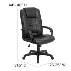Flash Furniture High Back Leather Swivel Executive Office Chair With Padded Arms, Black -Cheap The Flex Chair Store unnamed file 2751