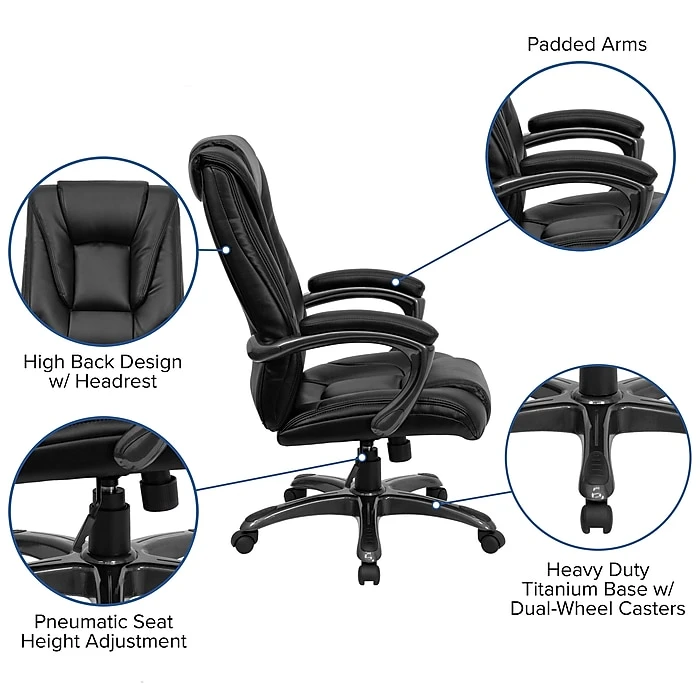 Flash Furniture LeatherSoft Executive Chair, Gray/Black (GO-7194B-BK-GG) 7 Flash Furniture LeatherSoft Executive Chair, Gray/Black (GO-7194B-BK-GG) - Image 5