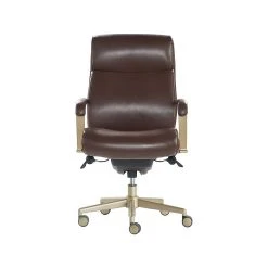 La-Z-Boy Melrose Ergonomic Bonded Leather Swivel Executive Chair, Brown (CHR10084C)