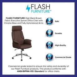 Flash Furniture High Back Fabric Executive Swivel Office Chair, Brown (CHCX0944HBN) -Cheap The Flex Chair Store unnamed file 2783