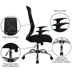 Flash Furniture High Back Mesh Office Chair With Mesh Fabric Seat, Black -Cheap The Flex Chair Store unnamed file 2806