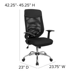 Flash Furniture High Back Mesh Office Chair With Mesh Fabric Seat, Black -Cheap The Flex Chair Store unnamed file 2807