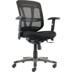 Alera ALEEN4217 Eon Fabric Mid-Back Executive Chair With Adjustable Arms, Black