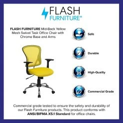 Flash Furniture Mid-Back Office Chair, Yellow -Cheap The Flex Chair Store unnamed file 2840