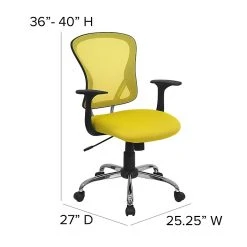 Flash Furniture Mid-Back Office Chair, Yellow -Cheap The Flex Chair Store unnamed file 2842