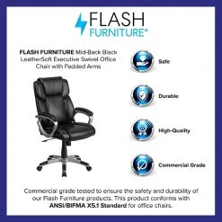 Flash Furniture Faux Leather Mid-Back Executive Office Chair Black (GO2236MBK) -Cheap The Flex Chair Store unnamed file 2886