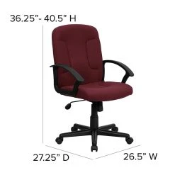 Flash Furniture Mid Back Fabric Task And Computer Chair, Burgundy -Cheap The Flex Chair Store unnamed file 289