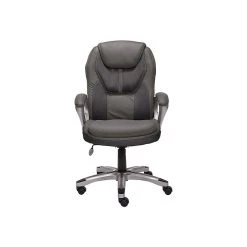 Serta Amplify Ergonomic Faux Leather Swivel Executive Chair, Light Gray (43673C)