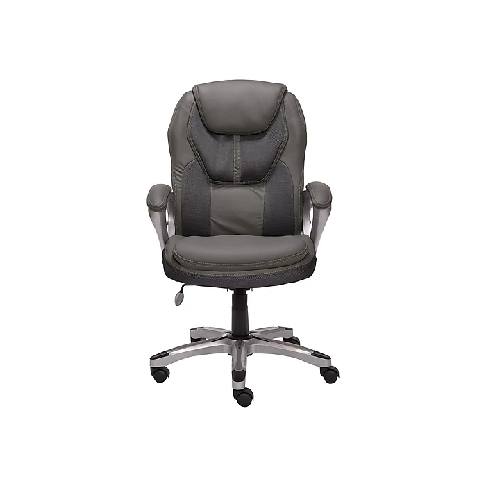 Serta Amplify Ergonomic Faux Leather Swivel Executive Chair, Light Gray (43673C) 3 Serta Amplify Ergonomic Faux Leather Swivel Executive Chair, Light Gray (43673C)