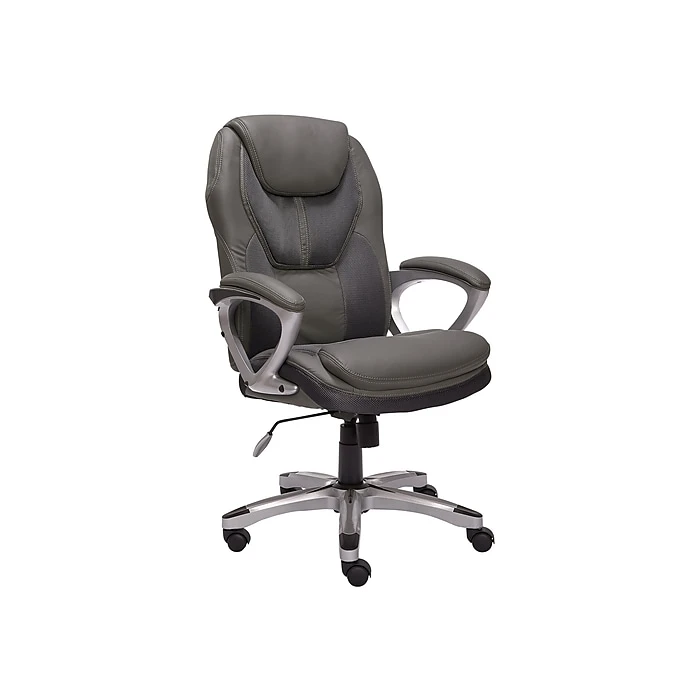 Serta Amplify Ergonomic Faux Leather Swivel Executive Chair, Light Gray (43673C) 4 Serta Amplify Ergonomic Faux Leather Swivel Executive Chair, Light Gray (43673C) - Image 2