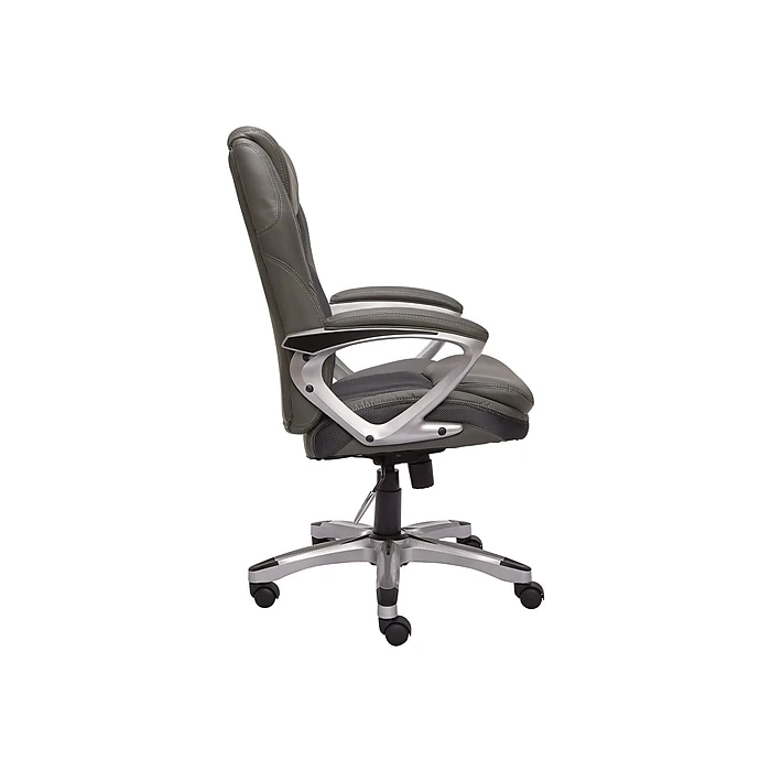 Serta Amplify Ergonomic Faux Leather Swivel Executive Chair, Light Gray (43673C) 6 Serta Amplify Ergonomic Faux Leather Swivel Executive Chair, Light Gray (43673C) - Image 4