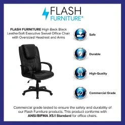 Flash Furniture High Back Leather Swivel Executive Office Chair, Black -Cheap The Flex Chair Store unnamed file 2944