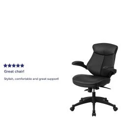Flash Furniture Leather Mid-Back Exec Swivel Office Chair W/Back Angle Adj & Flip-Up Arms, Black (BLZP804) -Cheap The Flex Chair Store unnamed file 297