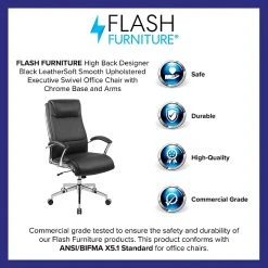 Flash Furniture High Back Designer Leather Executive Swivel Office Chair With Padded Arms And Chrome Base, Black (GO2192BK) -Cheap The Flex Chair Store unnamed file 2977