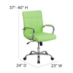 Flash Furniture Mid-Back, Green Vinyl Executive Swivel Office Chair With Chrome Arms [GO-2240-GN-GG] -Cheap The Flex Chair Store unnamed file 2986