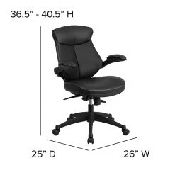 Flash Furniture Leather Mid-Back Exec Swivel Office Chair W/Back Angle Adj & Flip-Up Arms, Black (BLZP804) -Cheap The Flex Chair Store unnamed file 299