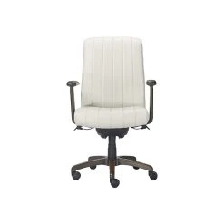 La-Z-Boy Bennett Ergonomic Faux Leather Swivel Executive Chair, White (CHR10082A)