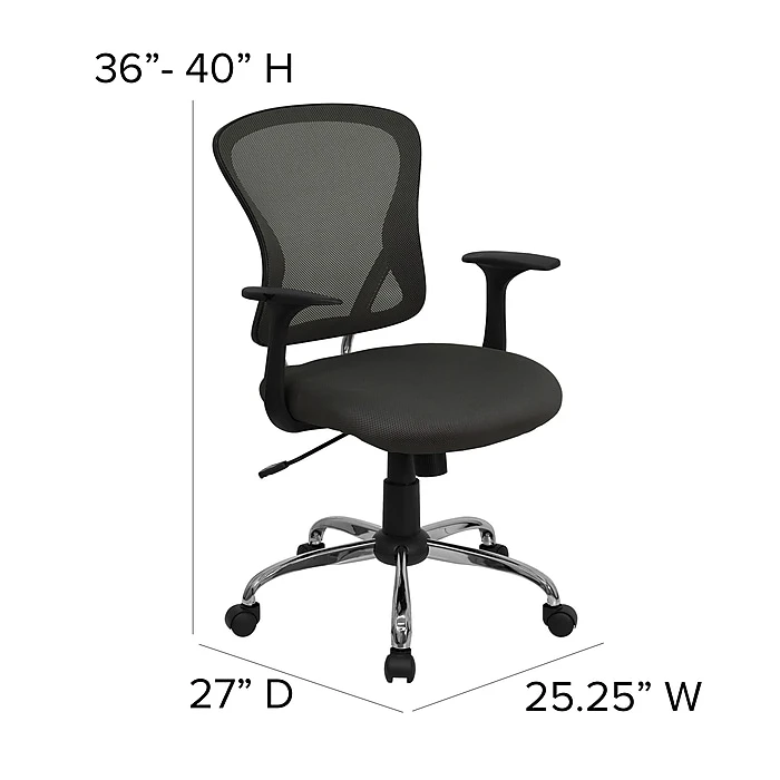 Flash Furniture Mid-Back Office Chair, Dark Gray 8 Flash Furniture Mid-Back Office Chair, Dark Gray - Image 6