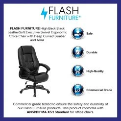 Flash Furniture Faux Leather Executive Chair, Black And Smoked (GO7145BK) -Cheap The Flex Chair Store unnamed file 3039