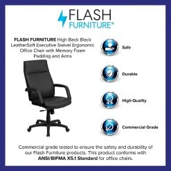 Flash Furniture High Back Leather Executive Office Chairs With Memory Foam Padding (BT90033HBK) -Cheap The Flex Chair Store unnamed file 3046