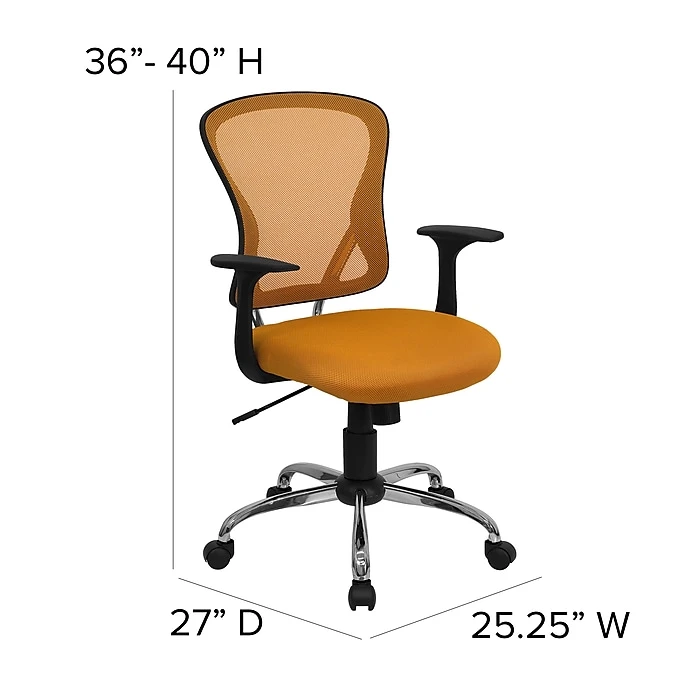 Flash Furniture Mid-Back Office Chair, Orange 8 Flash Furniture Mid-Back Office Chair, Orange - Image 6