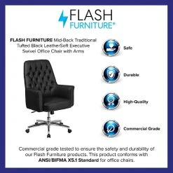 Flash Furniture Mid-Back Traditional Tufted Executive Swivel Chair With Arms (BT444MIDBK) -Cheap The Flex Chair Store unnamed file 3108
