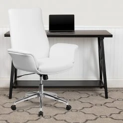 Flash Furniture Mid-Back Leather Executive Executive Swivel Chair With Flared Arms (BT88MIDWH) -Cheap The Flex Chair Store unnamed file 3115